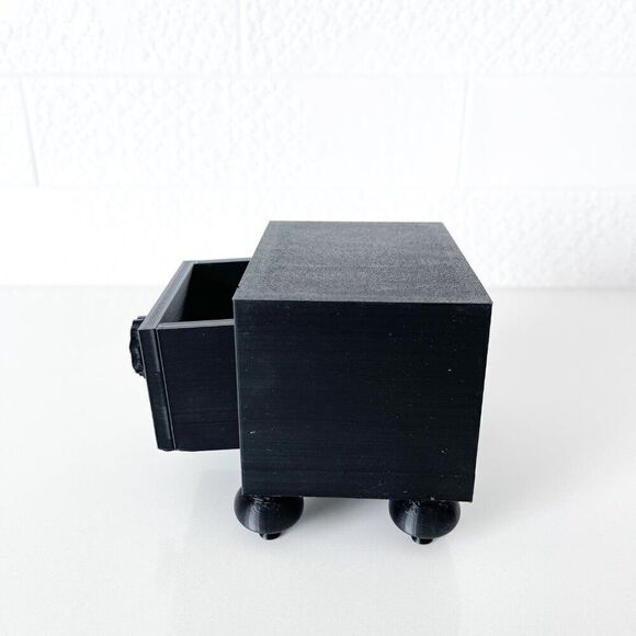 Miniature Barbie Nightstands (Set of 2) Black Dollhouse Furniture - Picture 3 of 6